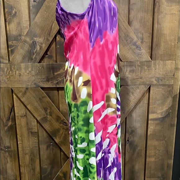 Purple and Green Tie Dye Maxi Dress NWT - Picture 15 of 15